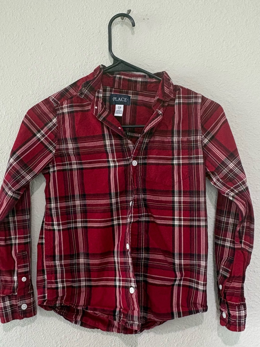 The Childrens Place Red Plaid Button-Up Shirt - 7/8